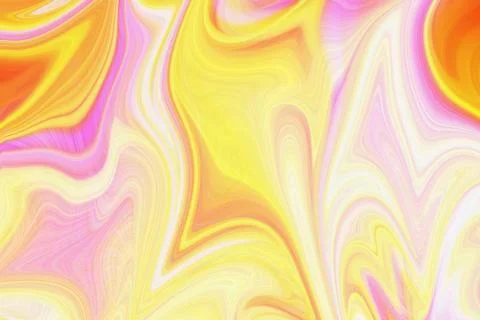 Abstract fluid liquid marble texture background with soft yellow pink Stock Illustration