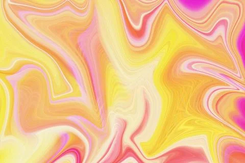 Abstract fluid liquid marble texture background with flowing vibrant yellow Stock Illustration