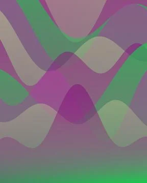 Abstract Fluid Liquid Wave Background with Overlapping Purple and Green Tra.. Stock Illustration
