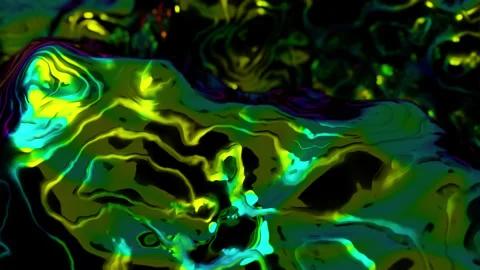 Abstract fluid loop background, iridescent colorful material slowly flowing Stock Footage 147988705