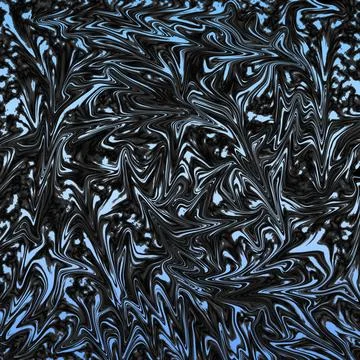 Abstract Fluid Marble Liquid Blue and Black Texture Background Stock Photos