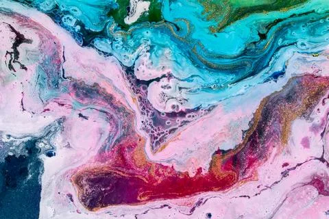 Abstract Fluid Marble Texture in Turquoise and Deep Blue With Cosmic Swirls a Stock Illustration