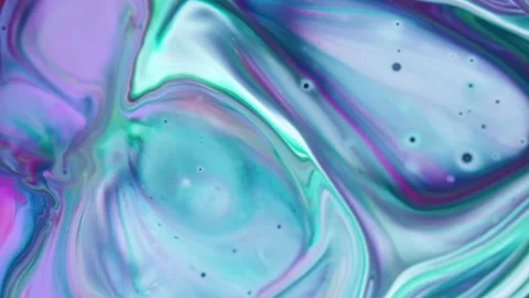 Abstract fluid marble textures with blue and purple acrylic paint swirls Stock Footage 331734676