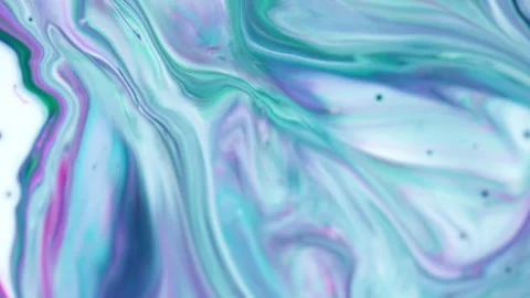 Abstract fluid marble textures with blue and purple acrylic paint swirls Stock Footage 331735244