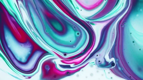 Abstract fluid marble textures with blue and purple acrylic paint swirls Stock Footage 331737331