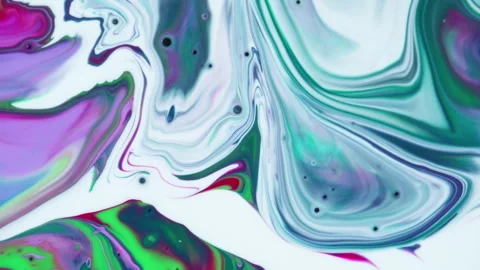 Abstract fluid marble textures with blue and purple acrylic paint swirls Stock Footage 331741424