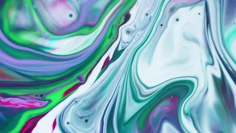 Abstract fluid marble textures with blue and purple acrylic paint swirls Stock Footage 331741522