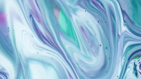 Abstract fluid marble textures with blue and purple acrylic paint swirls Stock Footage 331757760
