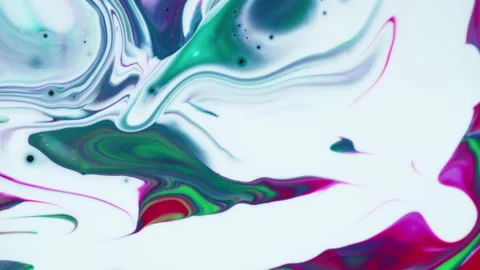 Abstract fluid marble textures with blue and purple acrylic paint swirls Stock Footage 331758572
