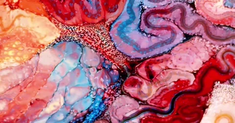 Abstract fluid marbling animation background Stock Footage 341402714