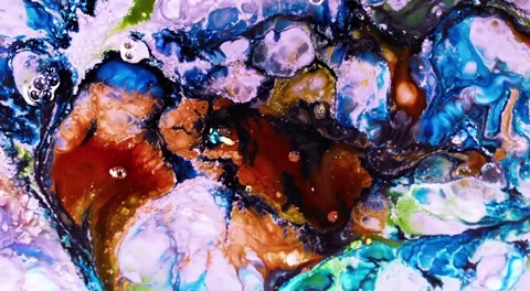 Abstract fluid marbling animation background Stock Footage 341546675