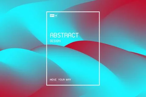 Abstract fluid mesh design of bright blue and red decoration cover background Stock Illustration
