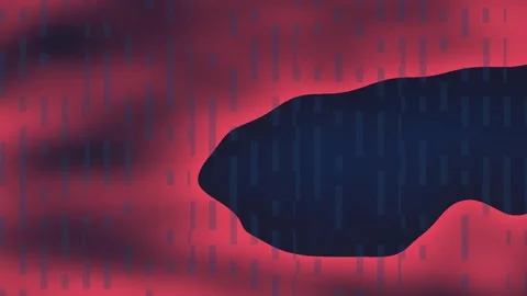 Abstract Fluid Motion in Deep Blue Scene with Red Accent Stock-Footage 330120681