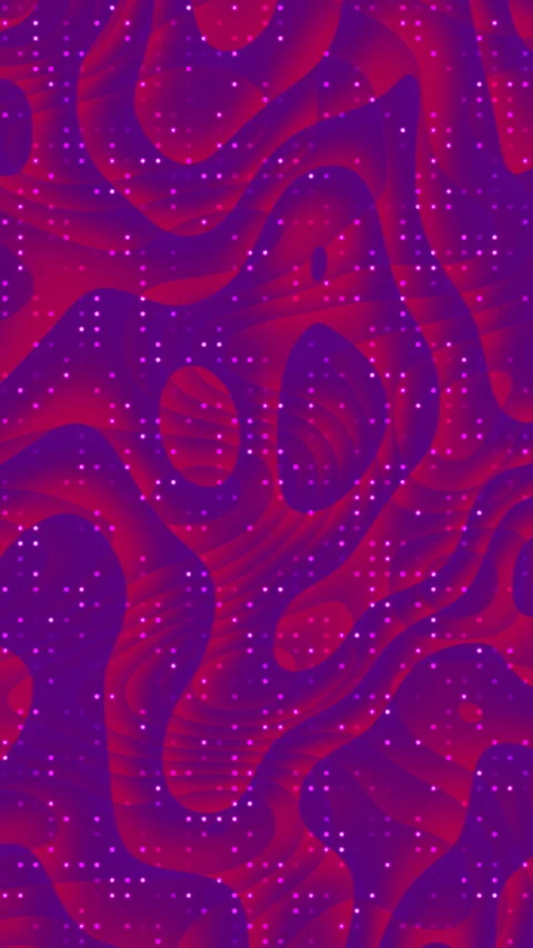 Abstract fluid motion with glowing red dots on purple background motion Stock Footage 339080411