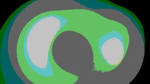 Abstract Fluid Motion with Green and Gray Morphing Shapes Vídeos de archivo 337893734