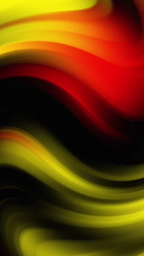 Abstract Fluid Motion Red Yellow Black Waves Background Loop Stock Footage 340513563