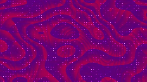 Abstract Fluid Motion with Tiny Particles Glowing in Red and Purple Stock-Footage 343133606