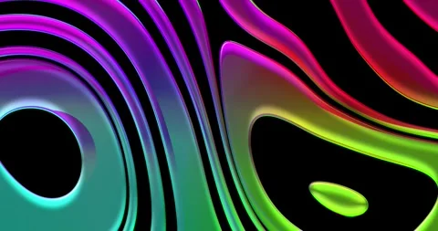 Abstract fluid neon liquid shapes moving on black background. Seamless loop.. Stock Footage 329465757