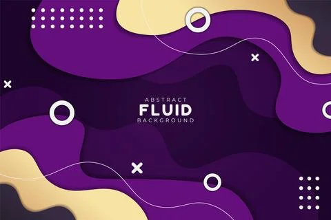 Abstract Fluid Overlapped Layer Purple with Orange and Grey Background Stock Illustration