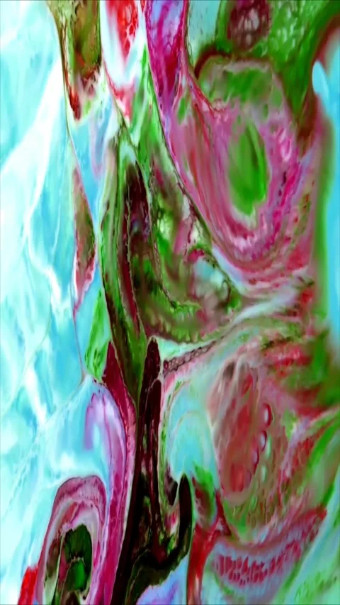 Abstract fluid paint swirling in water. Vibrant colored ink dissolving Stock Footage 339778341