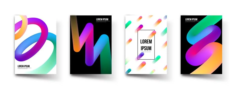 Abstract fluid pattern gradient background templates. Vector modern liquid 3d Stock Illustration