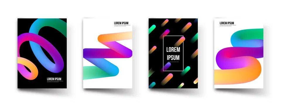 Abstract fluid pattern gradient background templates. Vector modern liquid 3d イラスト素材