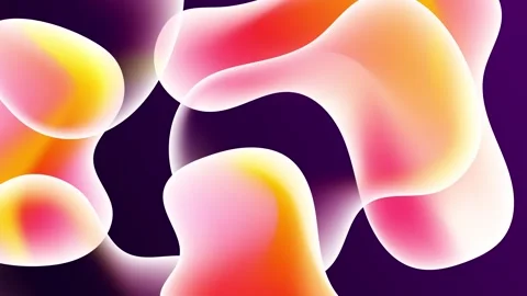 Abstract fluid pattern with vibrant colors and smooth gradient shapes on dark Stock Footage 294663098