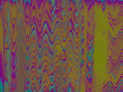 Abstract fluid pattern with vibrant purple and yellow wavy lines イラスト素材