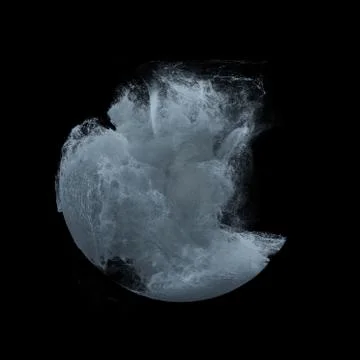 Abstract fluid, plasma sphere. particles flowing around sphere Stock Illustration