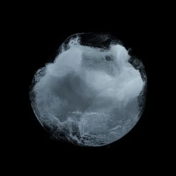 Abstract fluid, plasma sphere. particles flowing around sphere Stock Illustration