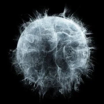 Abstract fluid, plasma sphere. particles flowing around sphere Stock Illustration