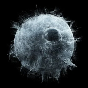 Abstract fluid, plasma sphere. particles flowing around sphere Stock Illustration