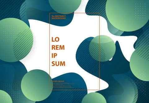 Abstract fluid shape design with geometric pattern of gradient green color Stock Illustration