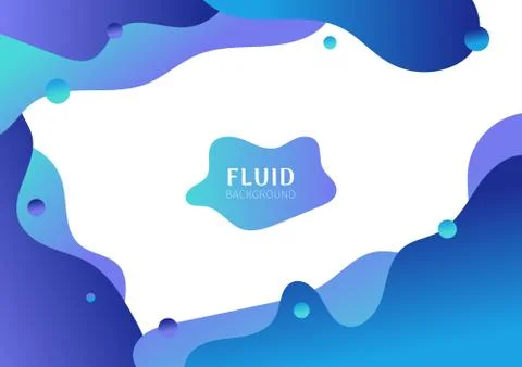 Abstract fluid shape gradient blue color isolated on white background. Stock Illustration