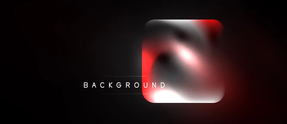 Abstract fluid shape, red and silver hues, dark background. Text reads Stockillustratie