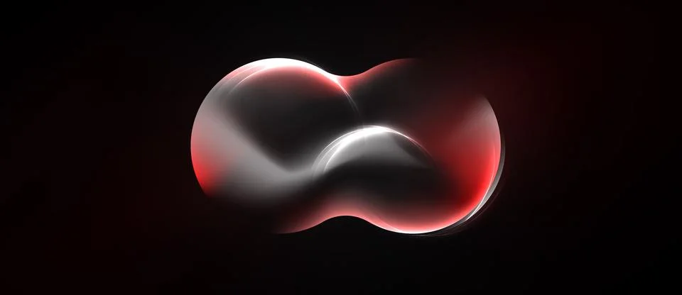 Abstract fluid shape resembling infinity symbol. Red, silver highlights again Stockillustratie