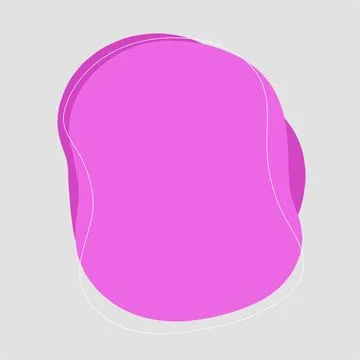 Abstract fluid shape with soft shadows and white outline on a gray background Stock Illustration