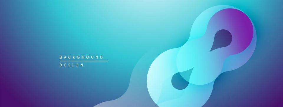 Abstract fluid shape, vibrant blue purple gradient. Modern design element, 스톡 일러스트