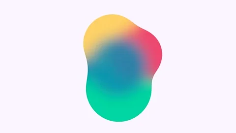 An abstract fluid shape with vibrant color gradient on white background 動画素材 338310622