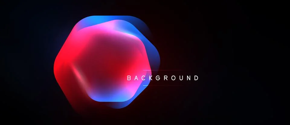 Abstract fluid shape, vibrant colors blend. Red, blue hues dominate dark Stock Illustration
