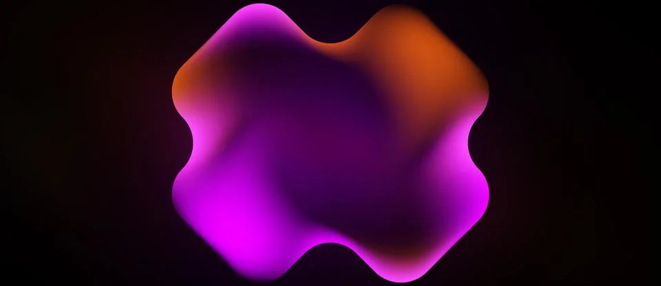 Abstract fluid shape. Vibrant colors blend, creating luminous effect against Stock Illustration