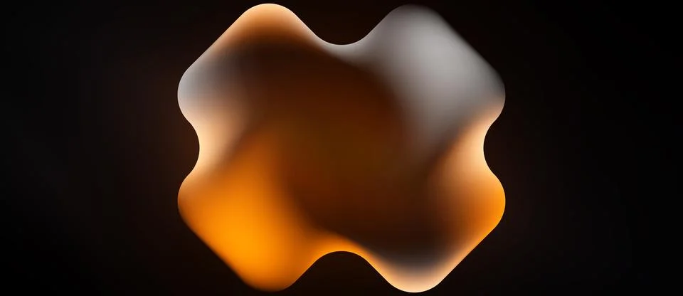 Abstract fluid shape, warm colors dominate. Orange, brown hues blend softly Stock Illustration