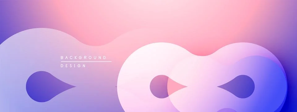 Abstract fluid shapes blend, creating soft pink, purple gradients. Minimalist Stock Illustration