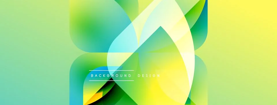 Abstract fluid shapes blend, creating vibrant green, yellow gradients. Modern Stock Illustration