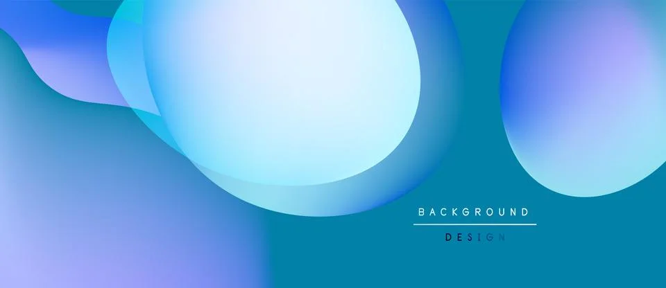 Abstract fluid shapes blend, creating cool blue gradients. Modern design evokes Stock Illustration