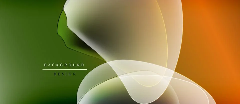Abstract fluid shapes blend, creating vibrant gradient background. Soft lines Stockillustratie