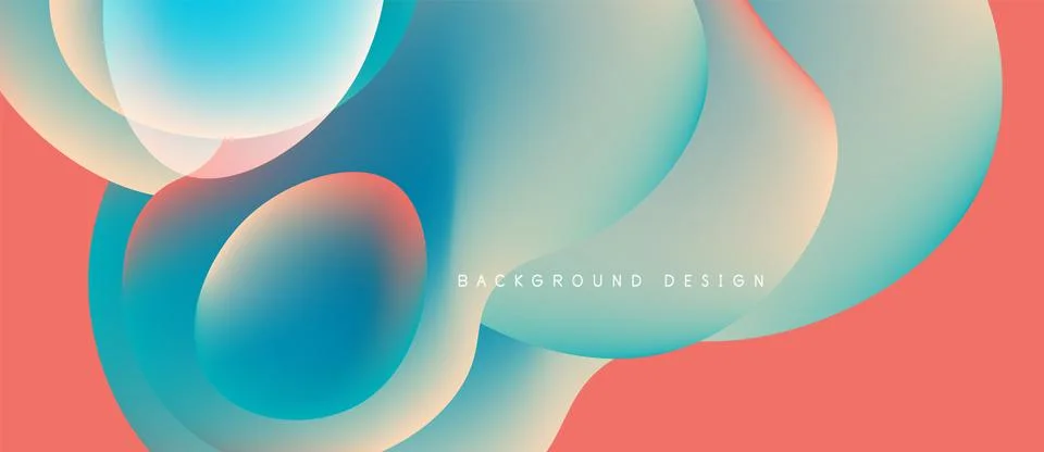 Abstract fluid shapes blend, creating vibrant color gradients. Soft curves Stock-Illustration