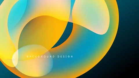 Abstract fluid shapes blend, creating vibrant orange, blue, yellow gradients. Stock Illustration