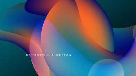 Abstract fluid shapes blend, creating vibrant color gradients. Dynamic Illustrazione stock