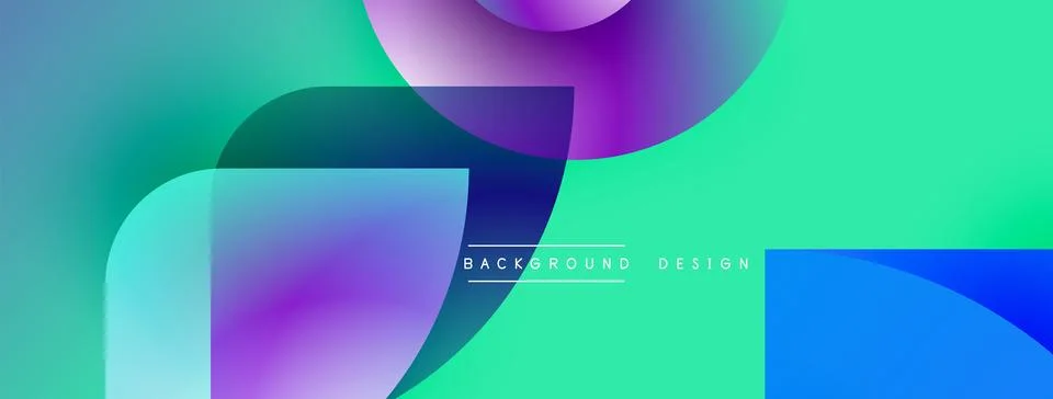 Abstract fluid shapes blend, creating vibrant color gradients. Modern design Illustrazione stock